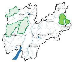 cartina con localizzazione del Parco Naturale Paneveggio - Pale di San Martino